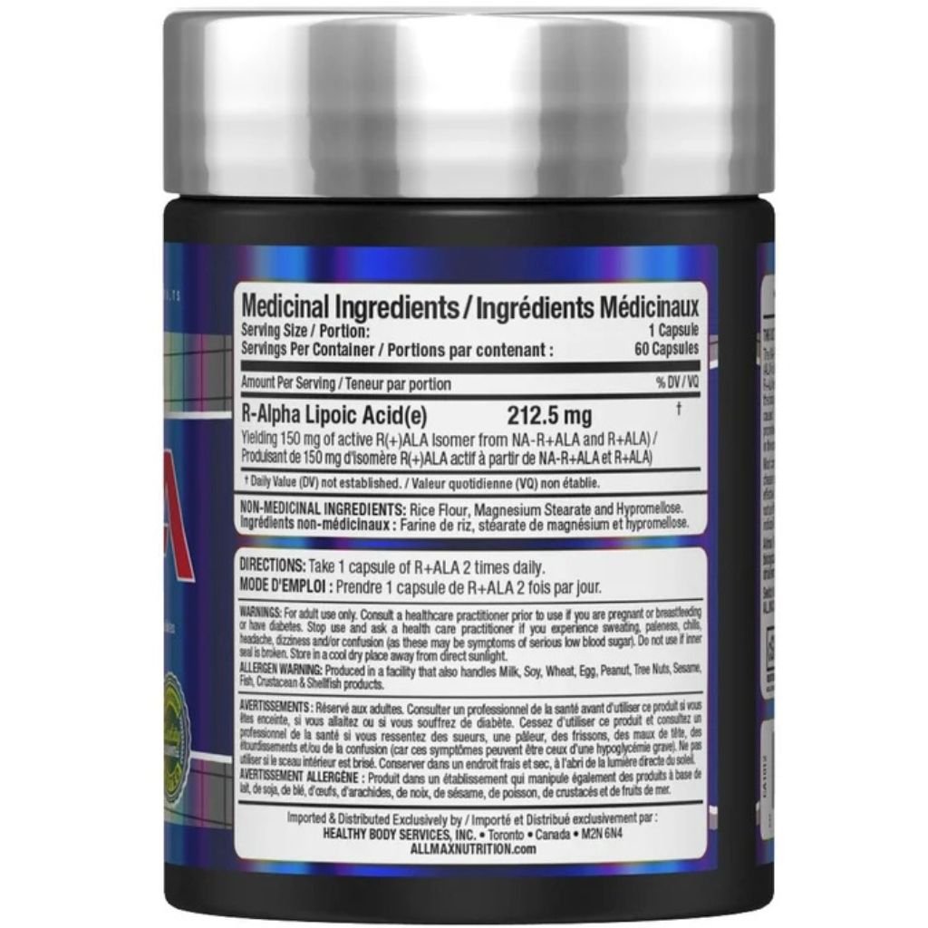 Allmax R-ALA, (Alpha Lipoic Acid), 60 Caps