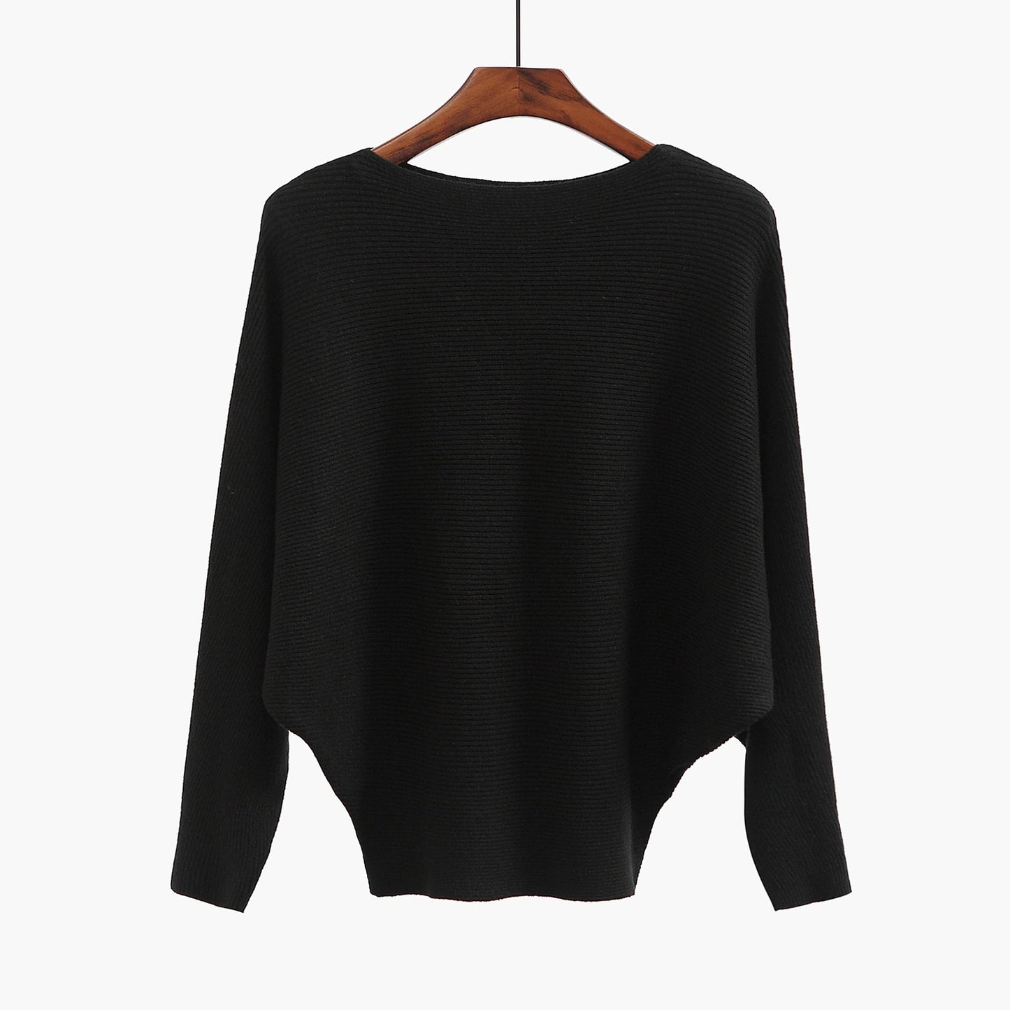 Women’s Halter Neck Batwing Knit Pullover Top – Stretchy Relaxed-Fit Casual Sweater