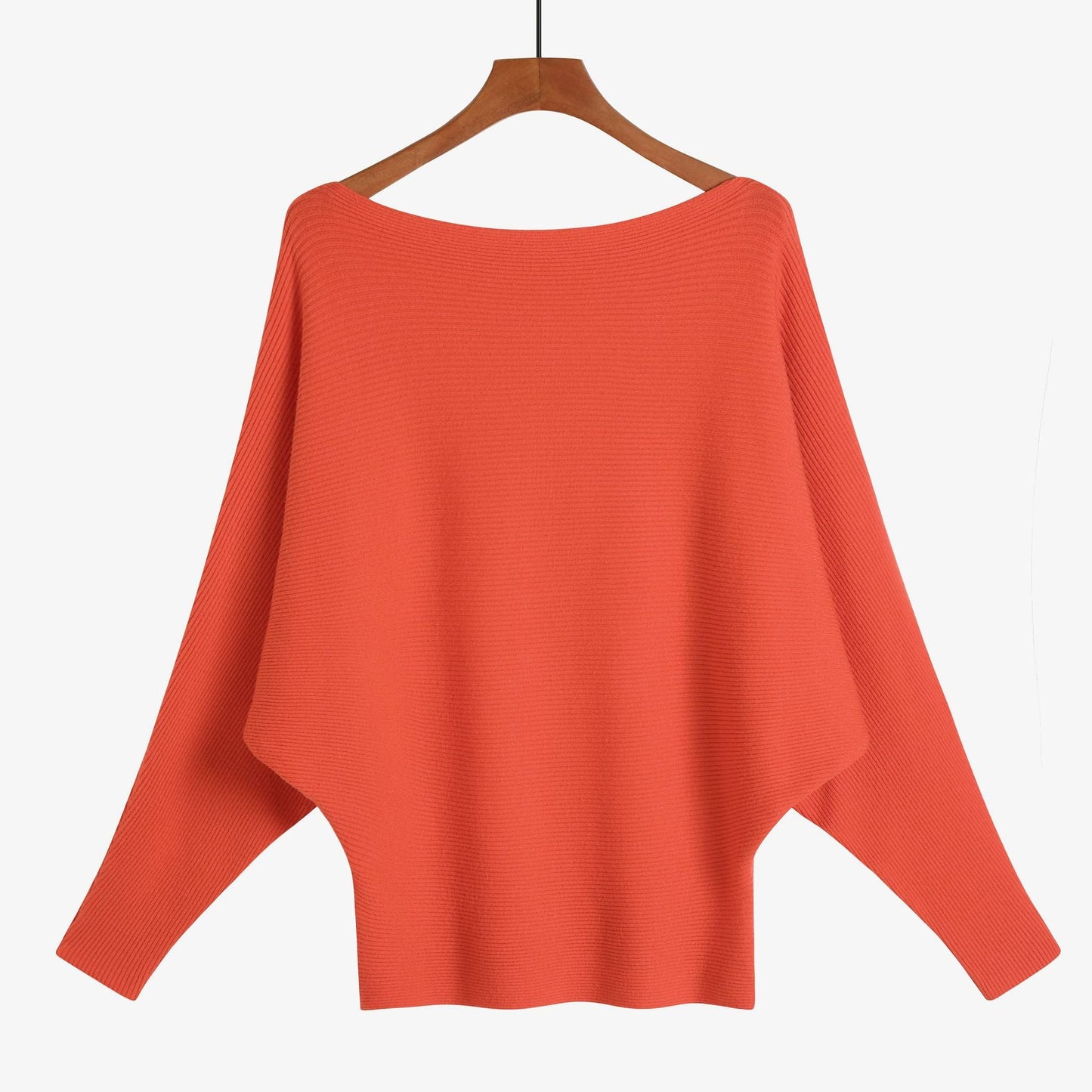 Women’s Halter Neck Batwing Knit Pullover Top – Stretchy Relaxed-Fit Casual Sweater