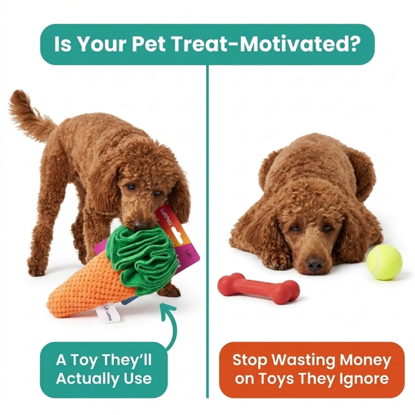 Carrot Sniff Toy - Squeaky & Plush Snuffle Mat for Dogs & Small Pets