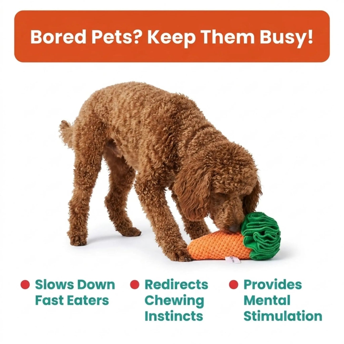 Carrot Sniff Toy - Squeaky & Plush Snuffle Mat for Dogs & Small Pets