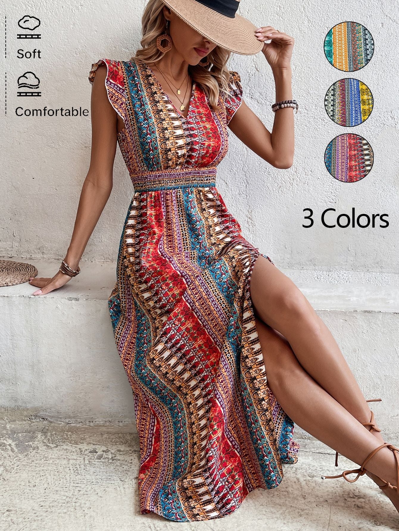 Women’s Casual Slim-Fit Split Dress – Stylish Fitted Midi Dress for Everyday & Evening Wear