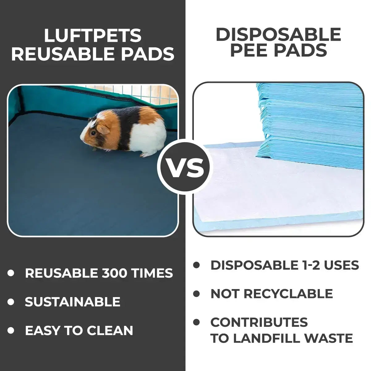 Rabbit & Guinea Pig Cage Liners for MidWest & C&C 2x4 Cages - Washable & Absorbent- Gray