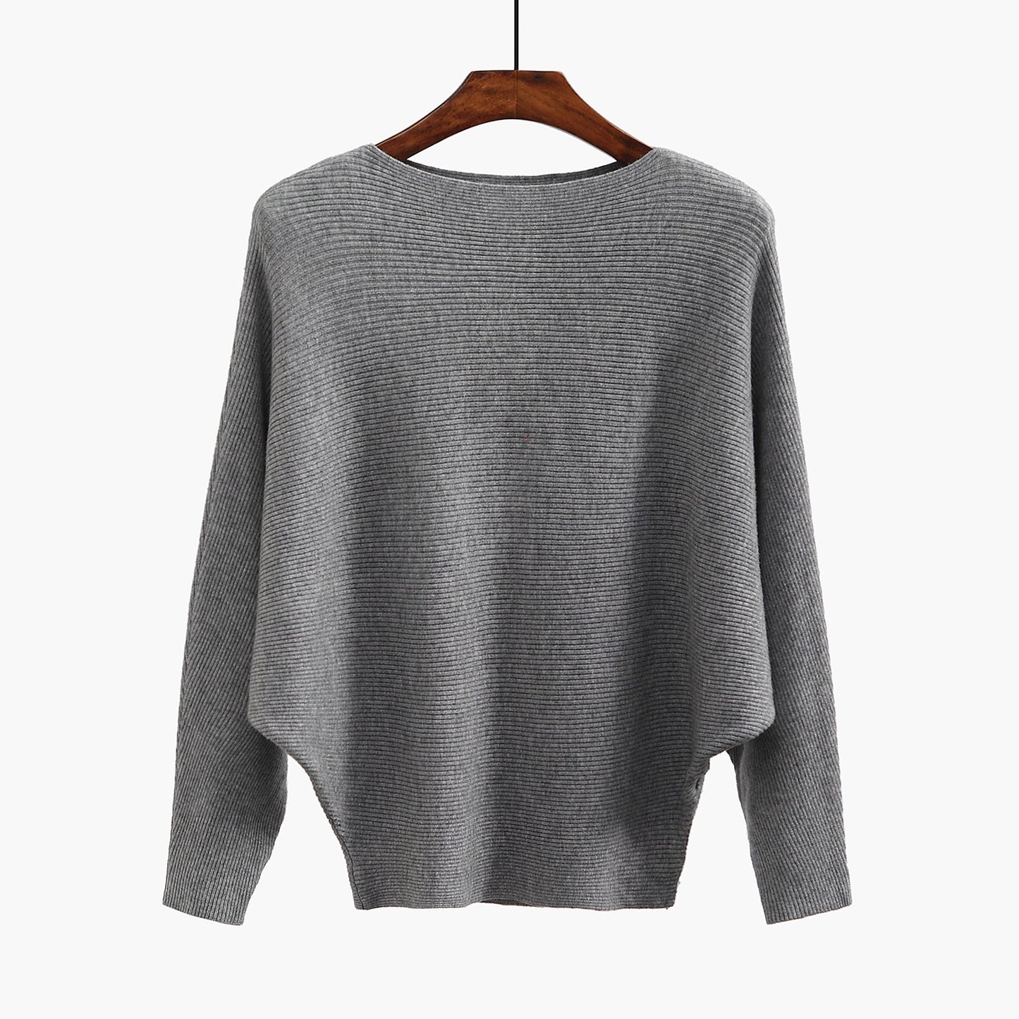 Women’s Halter Neck Batwing Knit Pullover Top – Stretchy Relaxed-Fit Casual Sweater