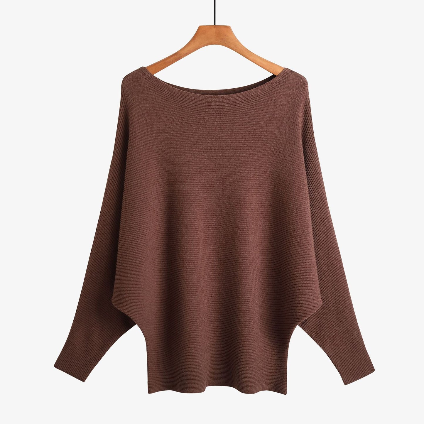 Women’s Halter Neck Batwing Knit Pullover Top – Stretchy Relaxed-Fit Casual Sweater