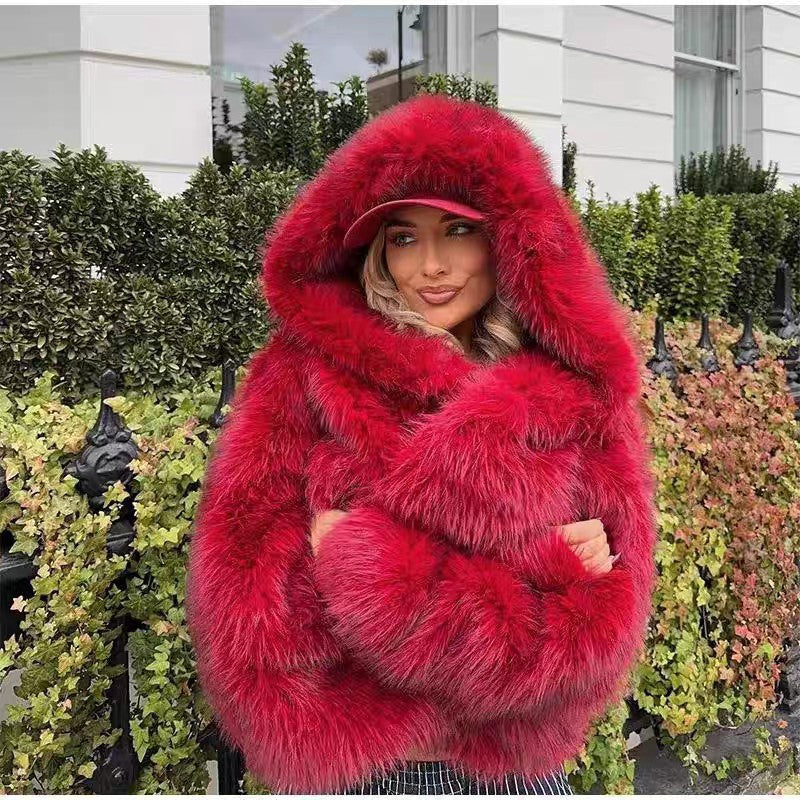 Women’s Faux Fur Coat – Thick Warm Furry Winter Jacket for Fall & Winter