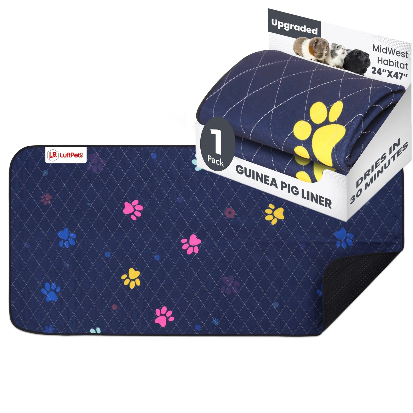 Rabbit & Guinea Pig Cage Liner for MidWest & C&C 2x4 Cages, Washable, Leakproof, Fast Dry