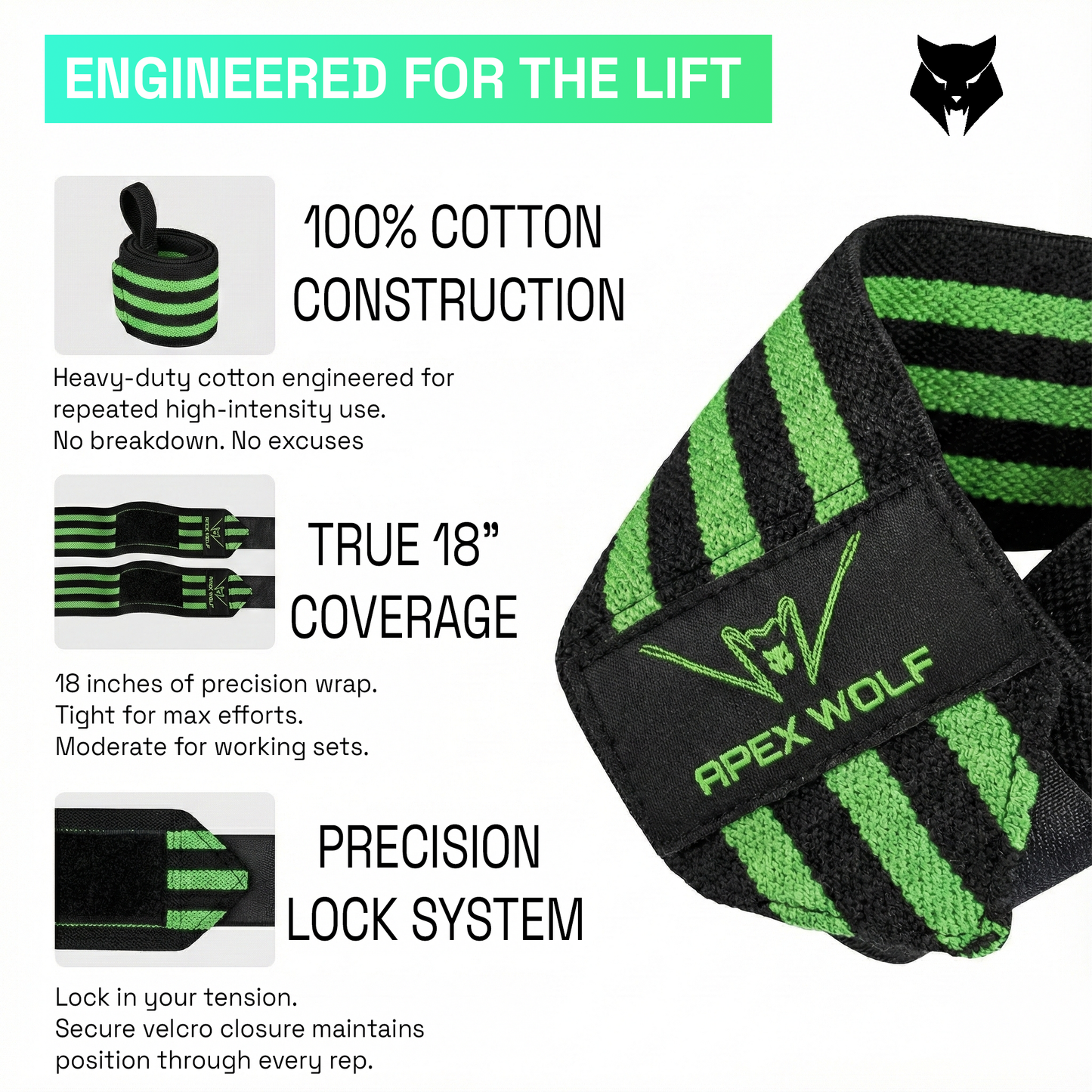 Battle Wrap Wrist Straps (Pair) – Green