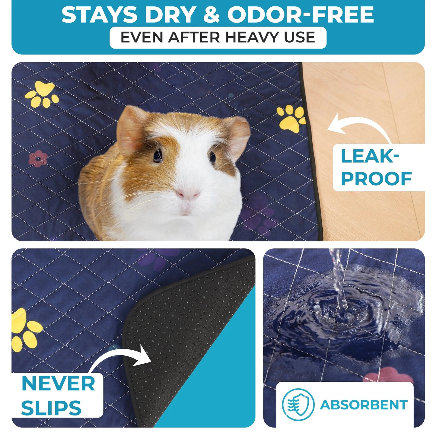 Rabbit & Guinea Pig Cage Liner for MidWest & C&C 2x4 Cages, Washable, Leakproof, Fast Dry