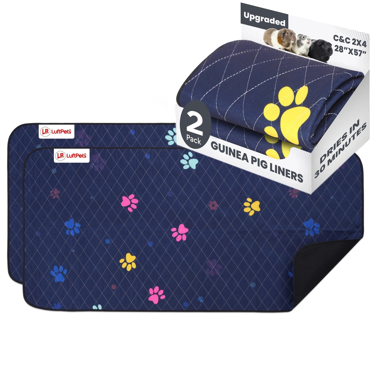 Rabbit & Guinea Pig Cage Liner for MidWest & C&C 2x4 Cages, Washable, Leakproof, Fast Dry