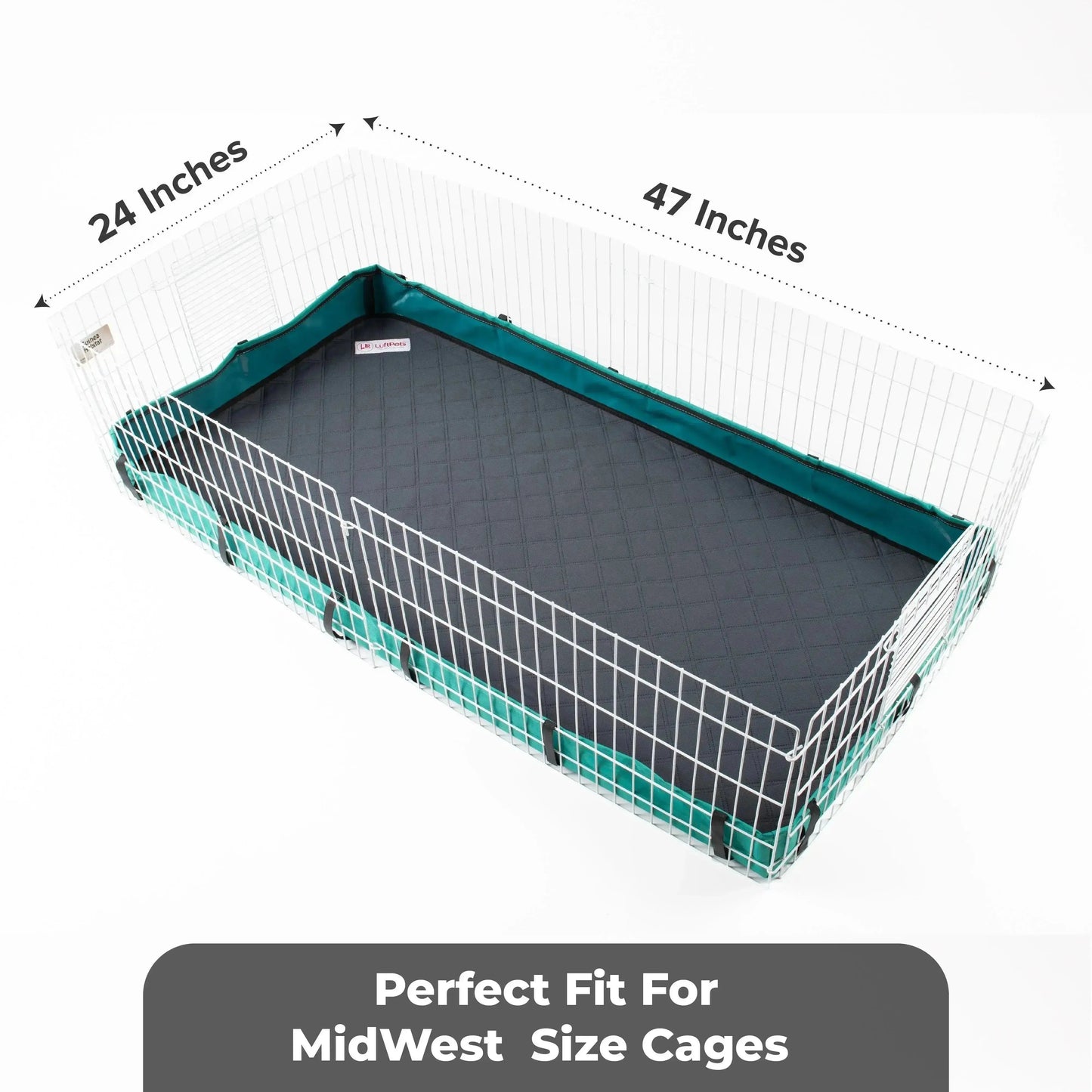 Rabbit & Guinea Pig Cage Liners for MidWest & C&C 2x4 Cages - Washable & Absorbent- Gray
