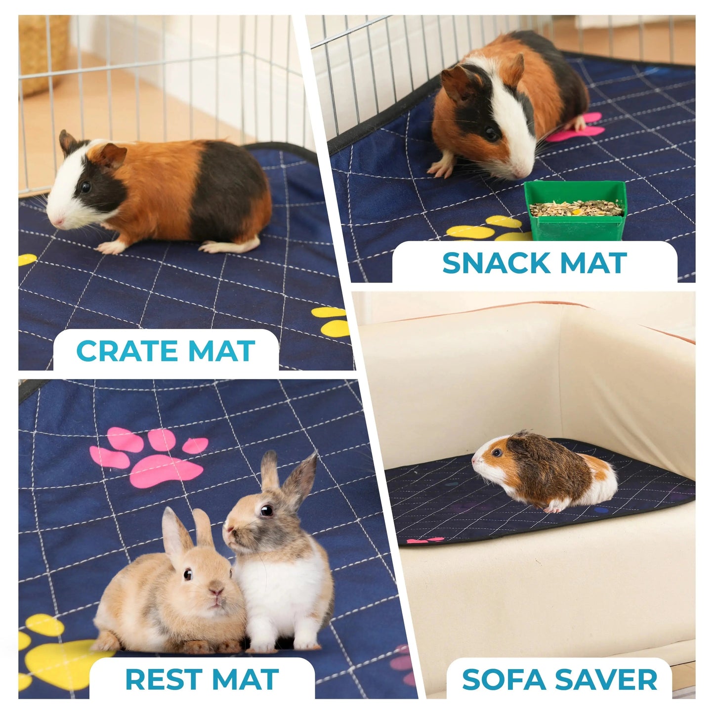 Rabbit & Guinea Pig Cage Liner for MidWest & C&C 2x4 Cages, Washable, Leakproof, Fast Dry
