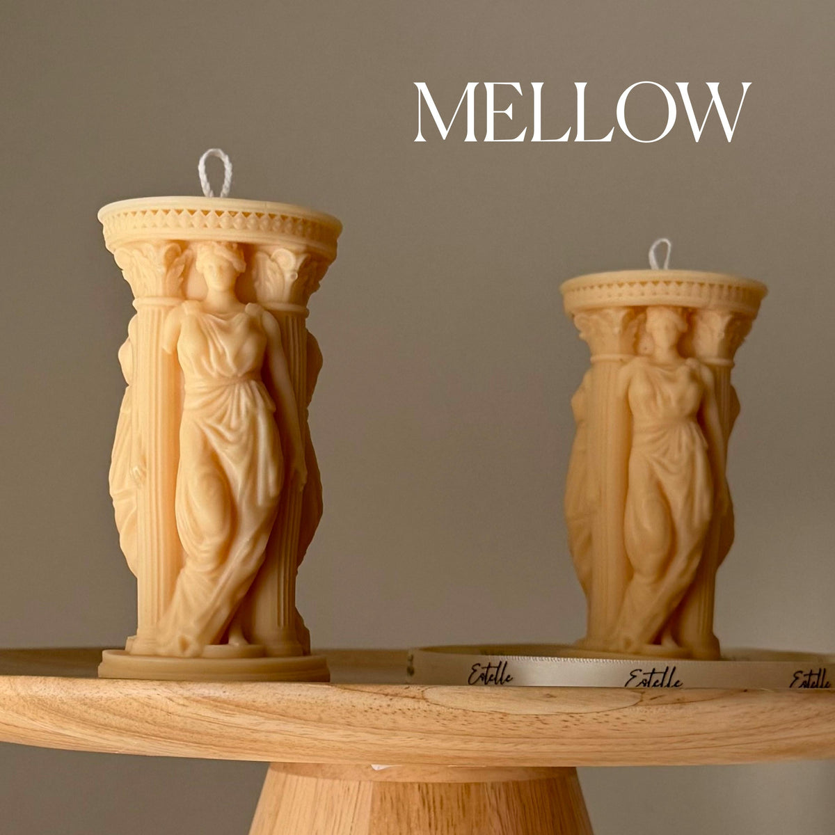 Caryatid Greek Column Soy Candle: Handmade Home Decor