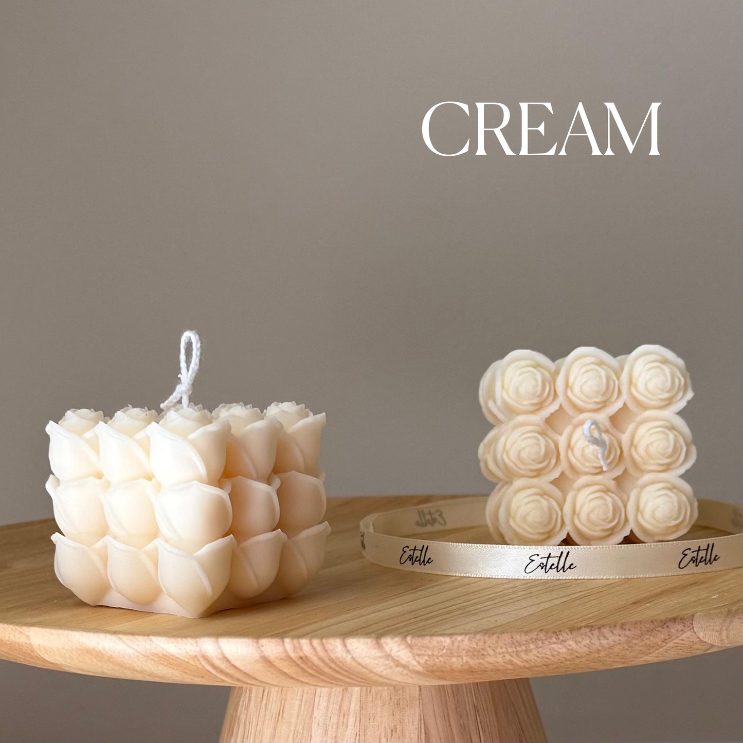 Handmade Rose Cube Candle | Soy Decor