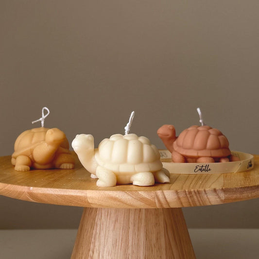 Handmade Soy Turtle Candle: Sculptural Art Gift