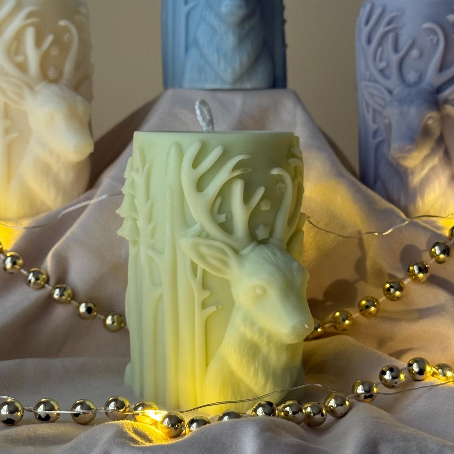 Handmade Christmas Reindeer Soy Candle: Holiday Home Decor