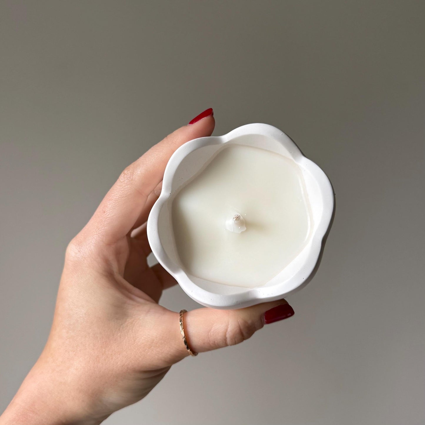 Flower Jar Soy Wax Candle | Handmade Jesmonite Vessel, Scented Candle