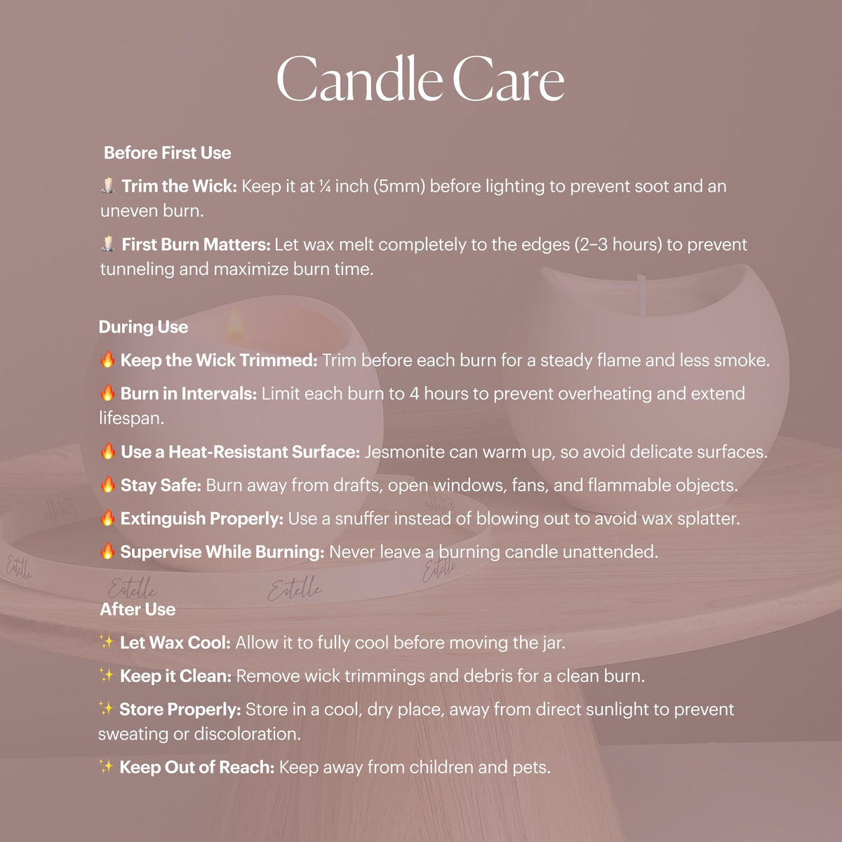 Camelia Flower Soy Wax Candle in Jesmonite Jar: Handmade Scented Candle