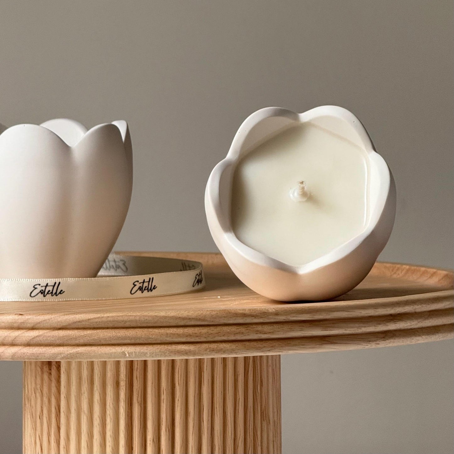 Flower Jar Soy Wax Candle | Handmade Jesmonite Vessel, Scented Candle