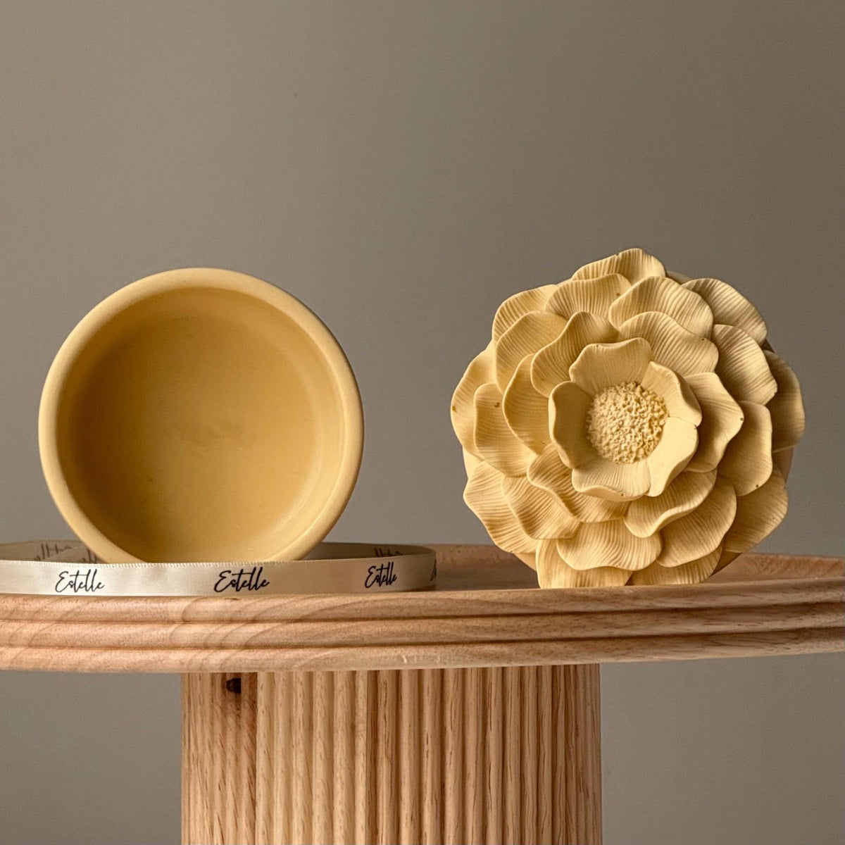 Jesmonite Flower Jar: Scandi Home Decor, Jewelry Storage Dish