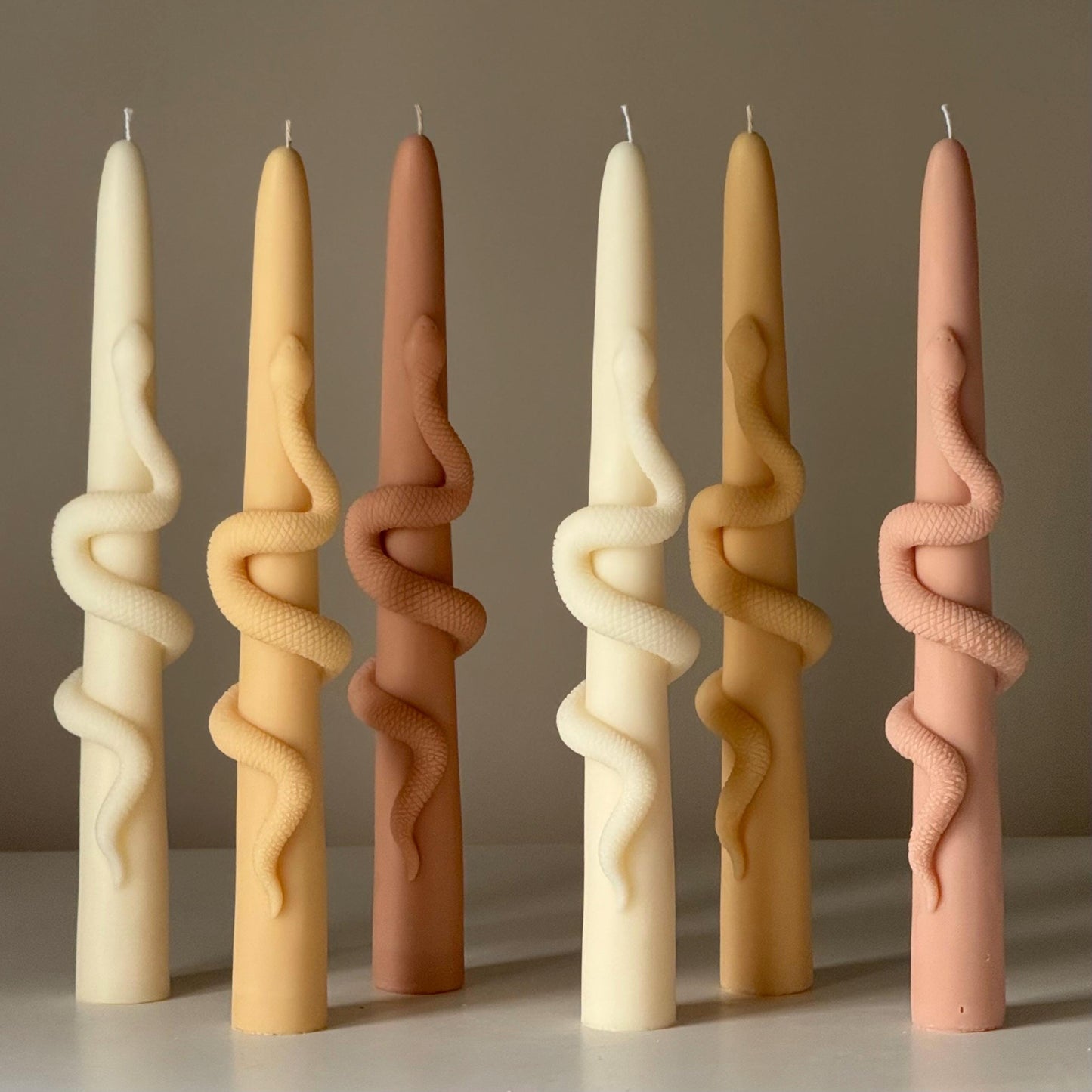 Snake Taper Soy Wax Candle: Decorative Column Pillar Candle