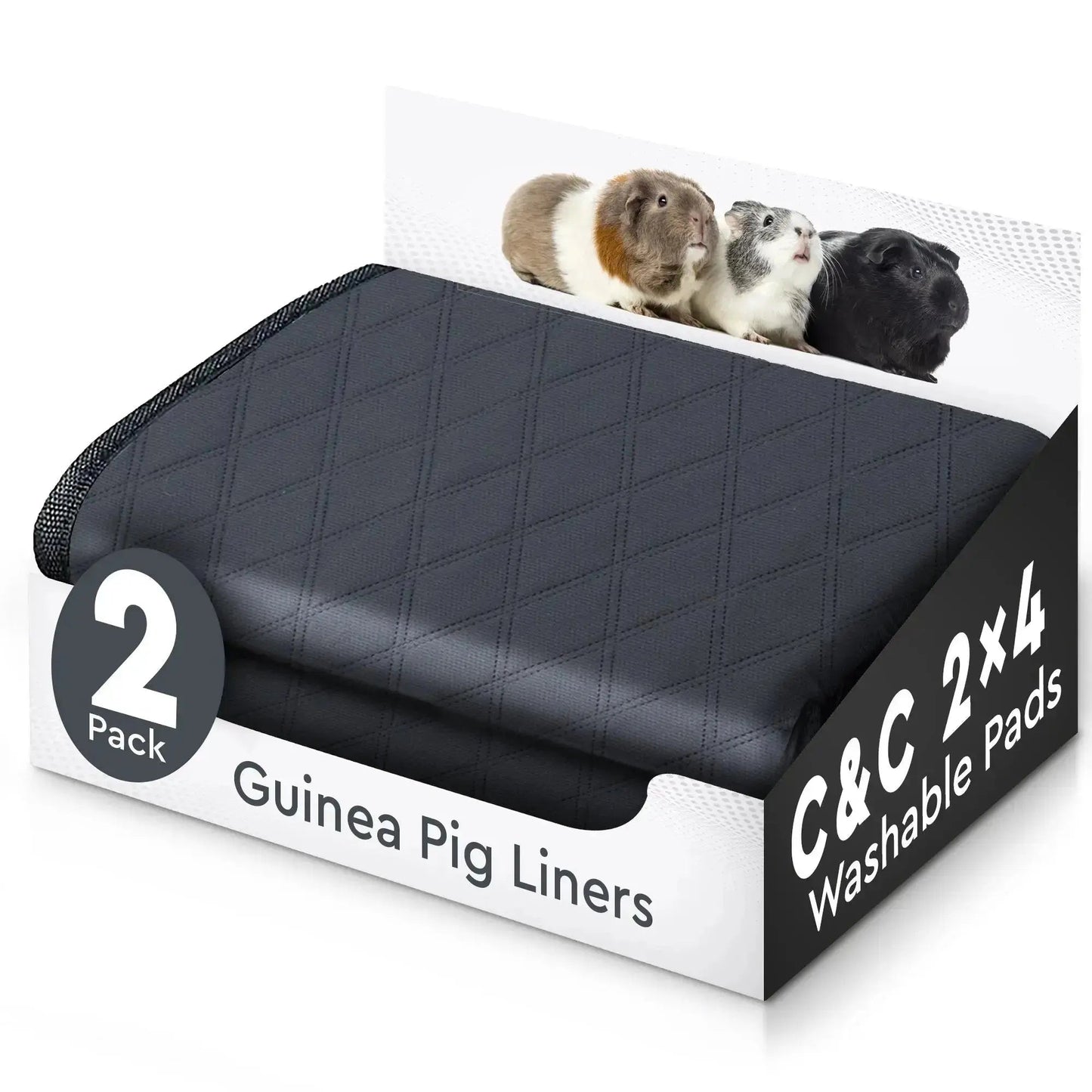 Rabbit & Guinea Pig Cage Liners for MidWest & C&C 2x4 Cages - Washable & Absorbent- Gray