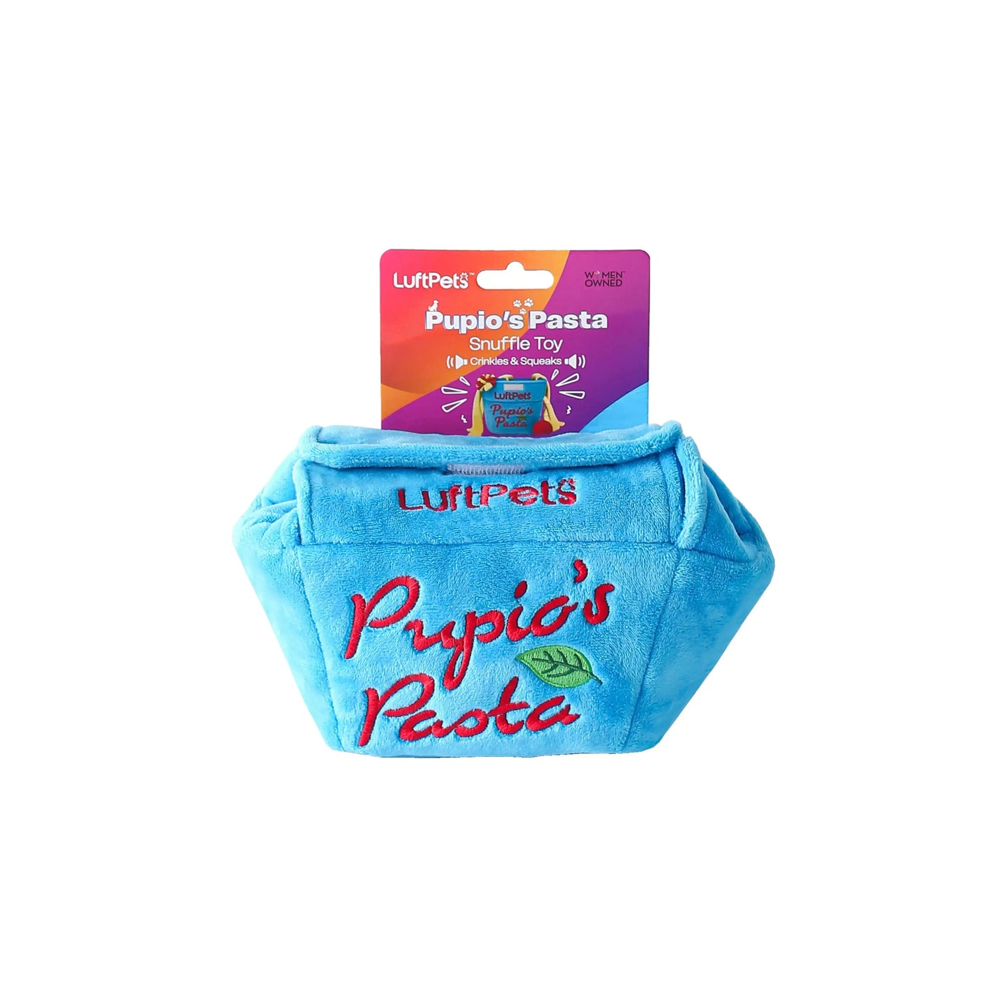 Pupio's Pasta Snuffle Toy —Crinkly & Washable Puzzle for Dogs, Cats, Rabbits, and Small Pets!