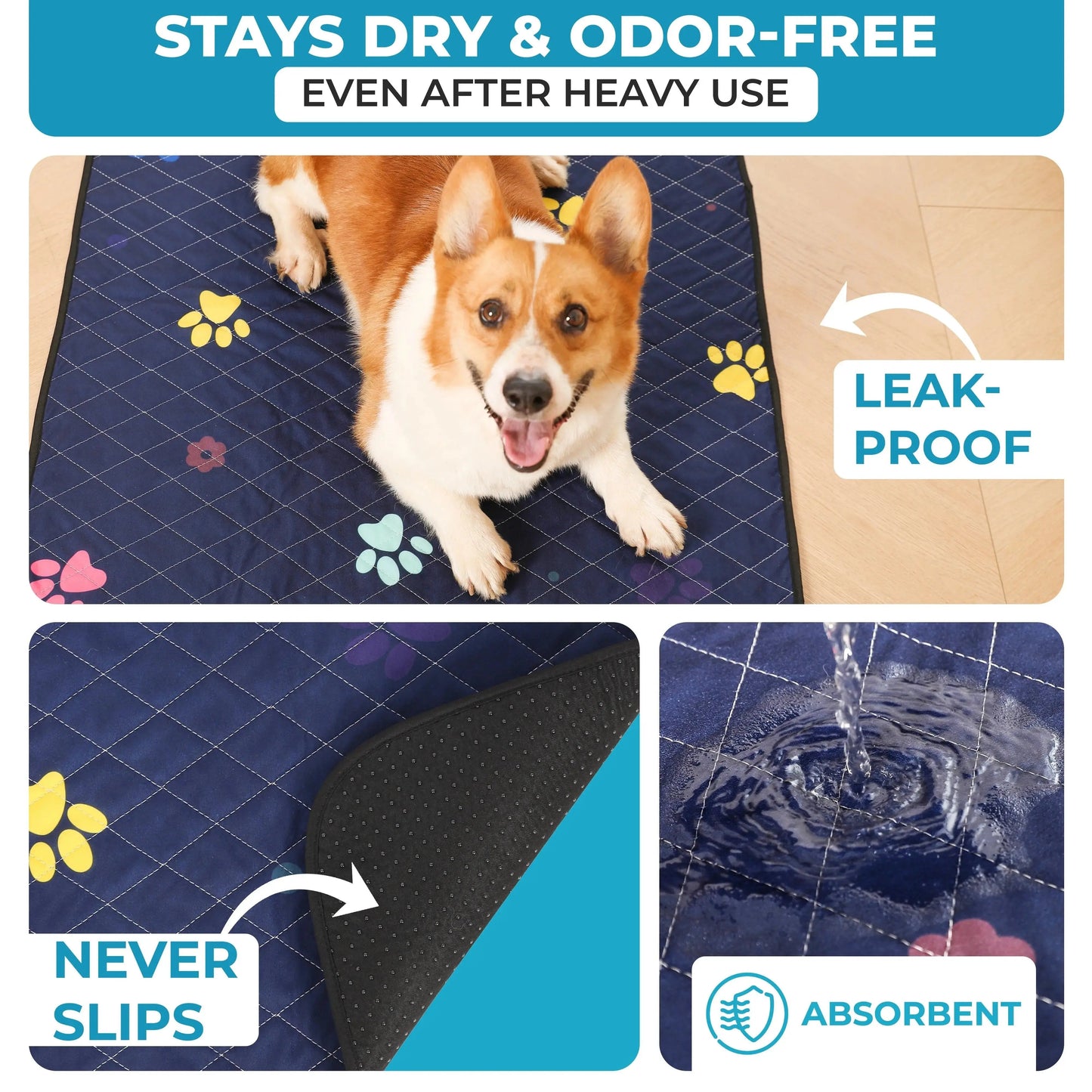 Washable Dog Pee Pads - Super Absorbent & Leakproof Puppy Pads
