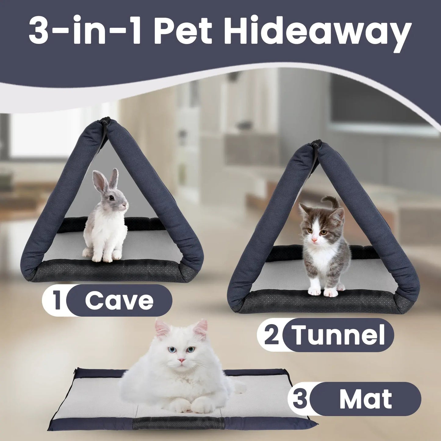 The "No-Trap" Convertible Rabbit Bed & Tunnel