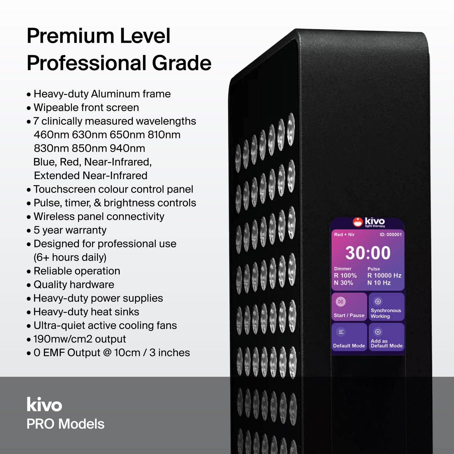 Kivo Pro 1000: Pro Medium Full Body Red Light Therapy Panel