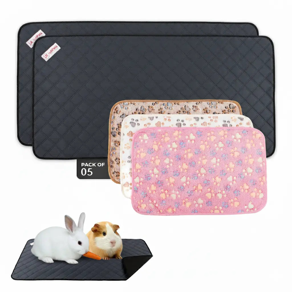 Reusable Rabbit & Guinea Pig Cage Liners  -5-Pcs - for Midwest & C&C 2x4