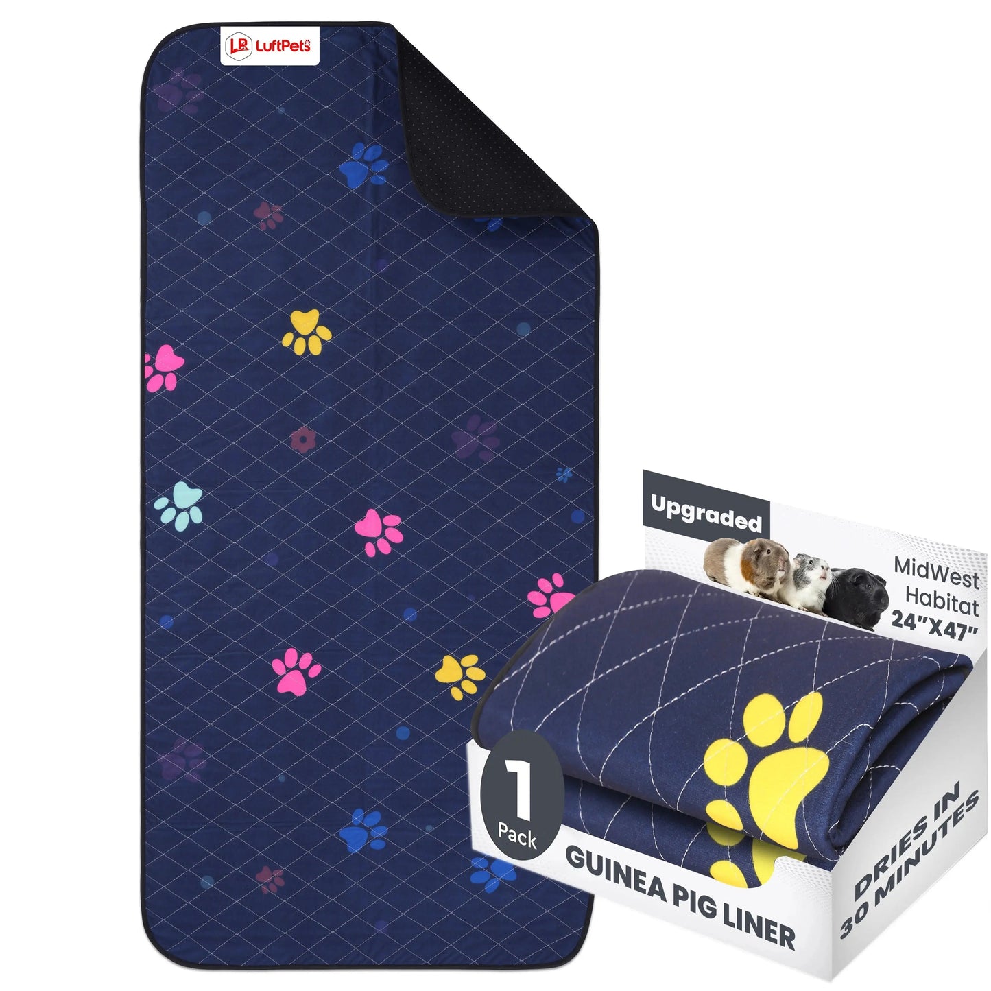Rabbit & Guinea Pig Cage Liner for MidWest & C&C 2x4 Cages, Washable, Leakproof, Fast Dry