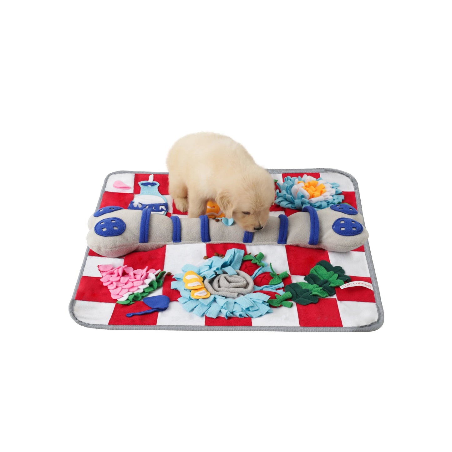 Squeaky Bone Snuffle Mat for Dogs – Interactive Foraging Fun, 24"