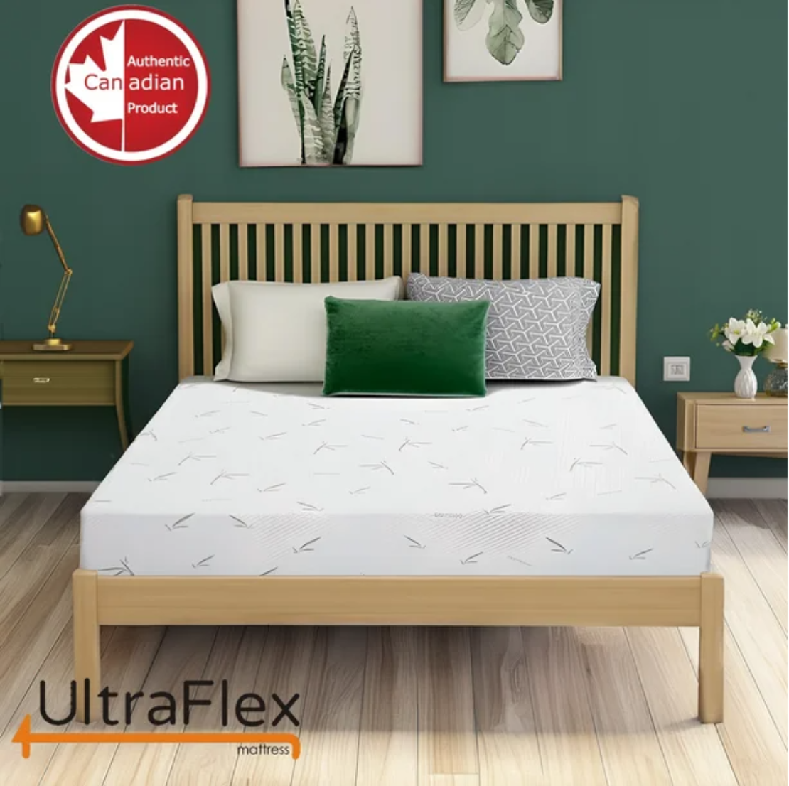 UltraFlex® RestEasy Mattress and BoxSpring Set- Reversible Gel-Infused Foam Mattress, Ideal for Bunk Beds, Trundle Beds, Caravans, RV, Bamboo Feel, CertiPUR-US® Certified, Medium Firmness, Conveniently Boxed (Made in Canada)