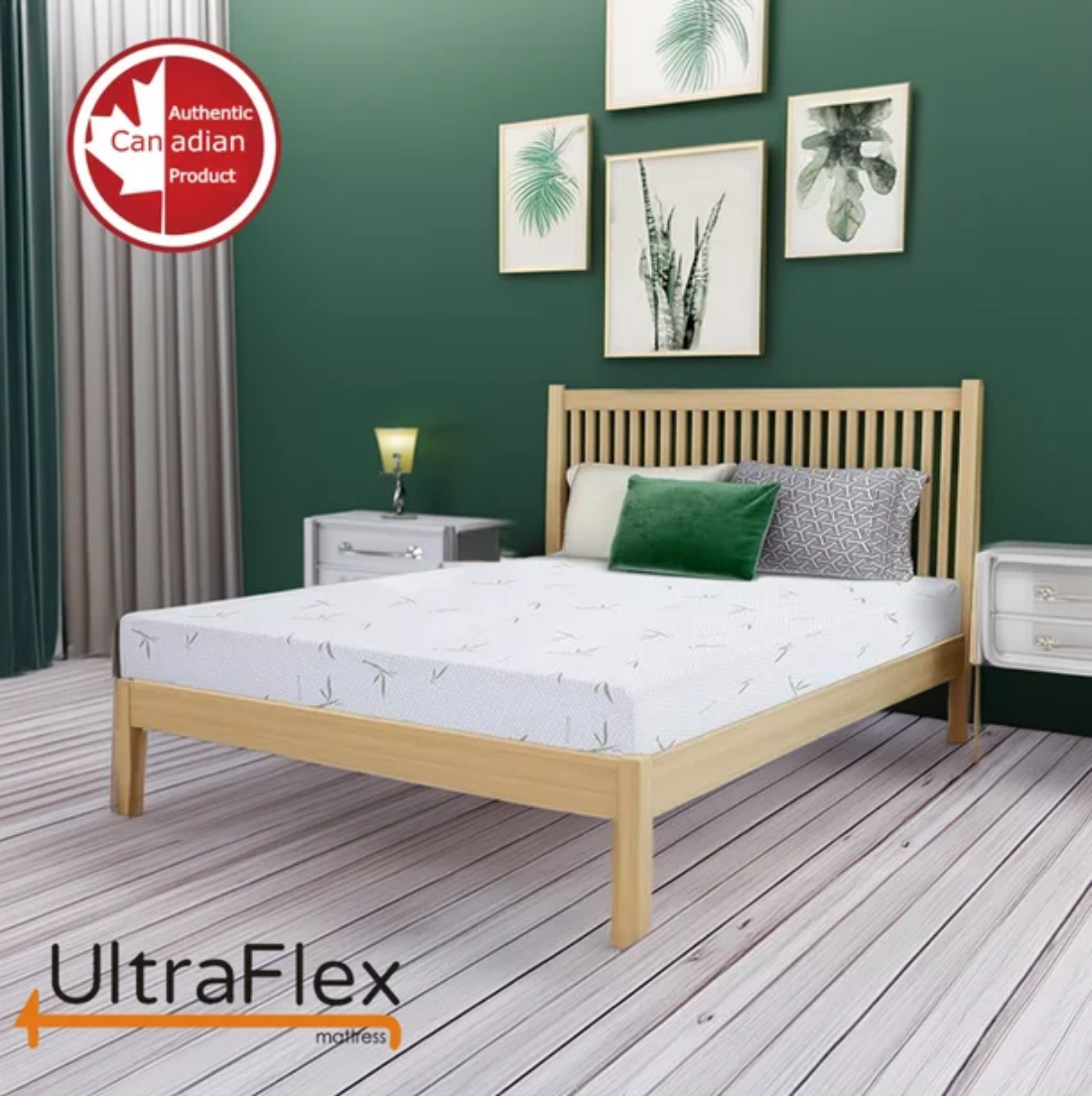 UltraFlex® RestEasy Mattress and BoxSpring Set- Reversible Gel-Infused Foam Mattress, Ideal for Bunk Beds, Trundle Beds, Caravans, RV, Bamboo Feel, CertiPUR-US® Certified, Medium Firmness, Conveniently Boxed (Made in Canada)
