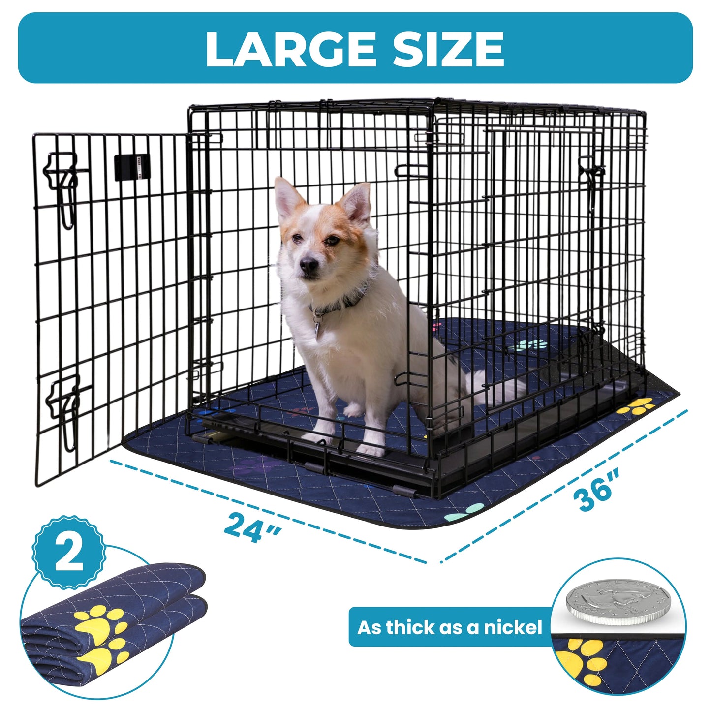 Washable Dog Pee Pads - Super Absorbent & Leakproof Puppy Pads