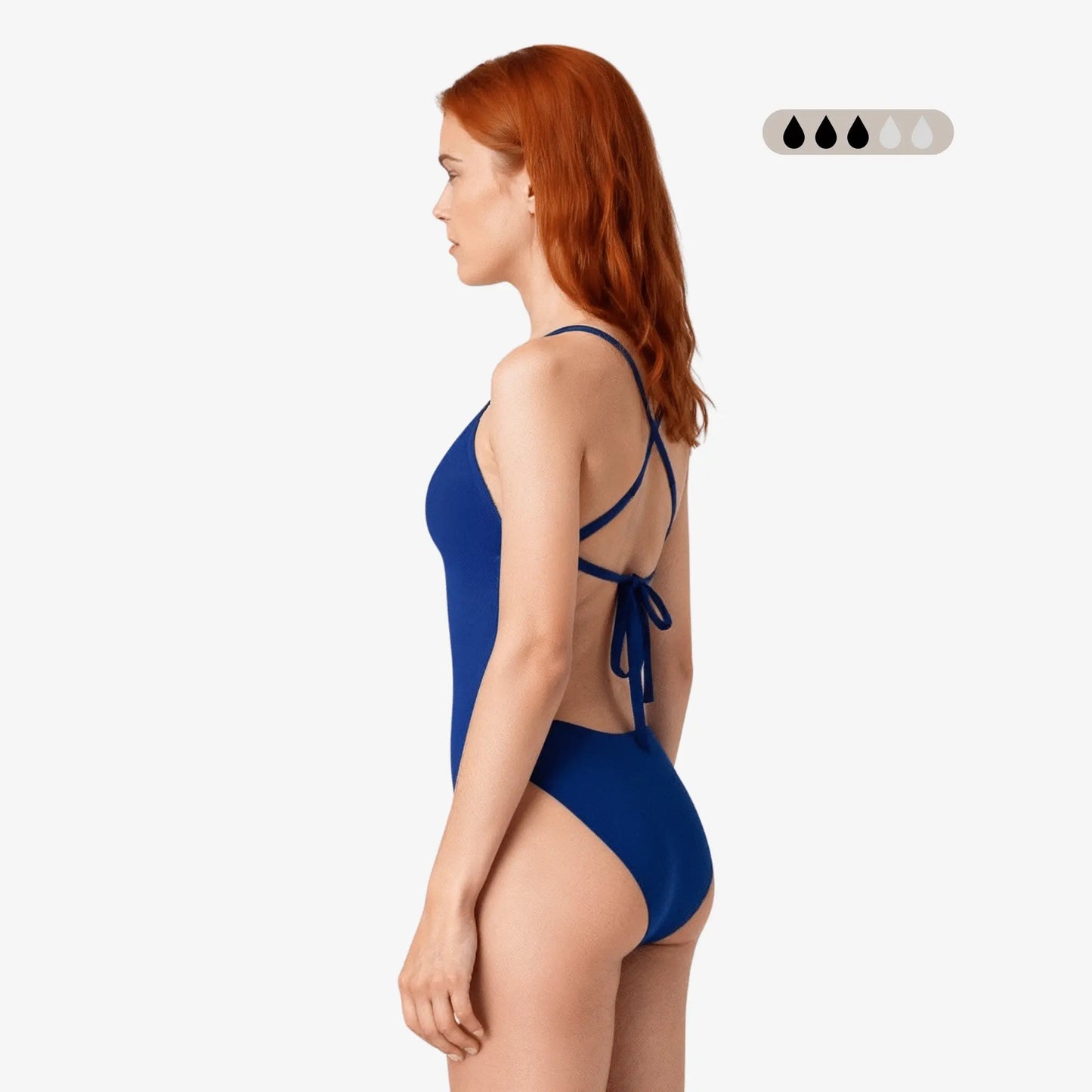 SecureFlo Cobalt Tie-Back One Piece Period Swimsuit by Norca
