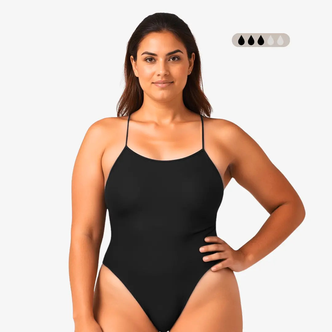 SecureFlo Onyx Tie-Back One Piece Period Swimsuit by Norca